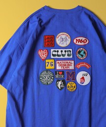 WEB限定 ビッグシルエット バック刺繍 ランダムワッペンデザイン クルーネックTシャツ