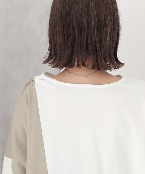 osharewalker（オシャレウォーカー）の「【廃盤】『ドロストアシメ配色カットソー』（Tシャツ/カットソー・レディース・ブラック/オフホワイト・FREE）」の10枚目の写真