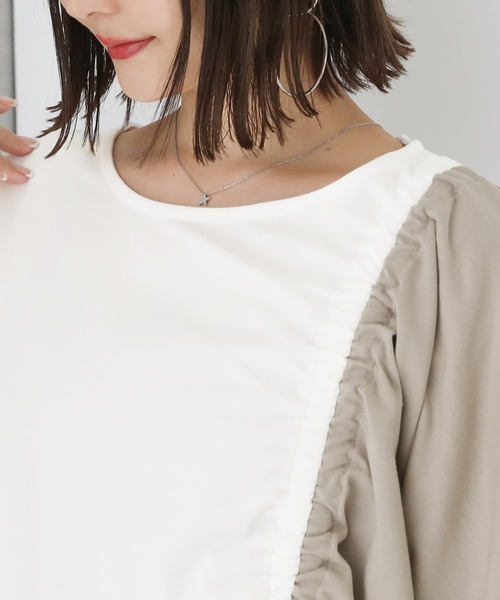 osharewalker（オシャレウォーカー）の「【廃盤】『ドロストアシメ配色カットソー』（Tシャツ/カットソー・レディース・ブラック/オフホワイト・FREE）」の9枚目の写真