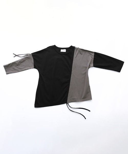 osharewalker（オシャレウォーカー）の「【廃盤】『ドロストアシメ配色カットソー』（Tシャツ/カットソー・レディース・ブラック/オフホワイト・FREE）」の22枚目の写真