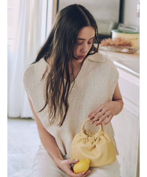 Ungrid（アングリッド）の「スラブ襟ニットベスト（ベスト・レディース・チャコールグレー/アイボリー・FREE）」の7枚目の写真