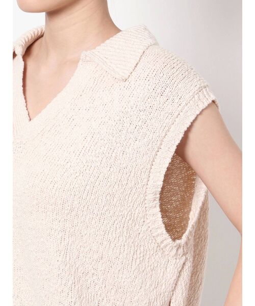 Ungrid（アングリッド）の「スラブ襟ニットベスト（ベスト・レディース・チャコールグレー/アイボリー・FREE）」の13枚目の写真