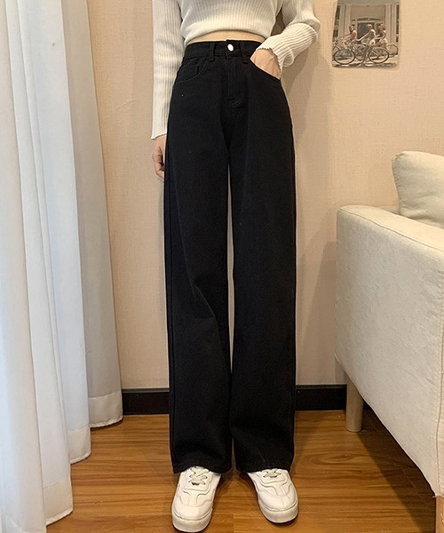 Opinion korean town(オピニオン コリアン タウン)の「YUGA ハイウエスト ワイドレングス デニムパンツ(デニムパンツ・レディース・ライトブルー/スモークグレー/オフホワイト・L/S/M)」の16枚目の写真