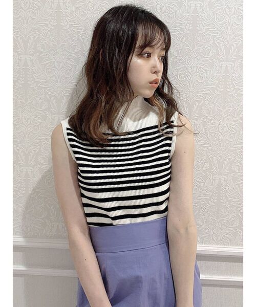 dazzlin（ダズリン）の「タイトリブノースリニット（ニット/セーター・レディース・オフホワイト/グレー/グリーン/ブルー/その他1/モカ・FREE）」の6枚目の写真