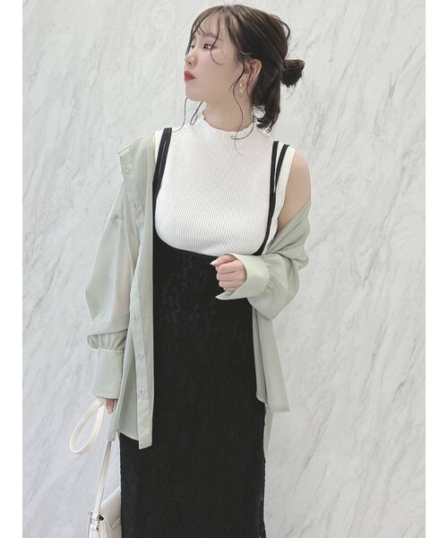 dazzlin（ダズリン）の「タイトリブノースリニット（ニット/セーター・レディース・オフホワイト/グレー/グリーン/ブルー/その他1/モカ・FREE）」の14枚目の写真