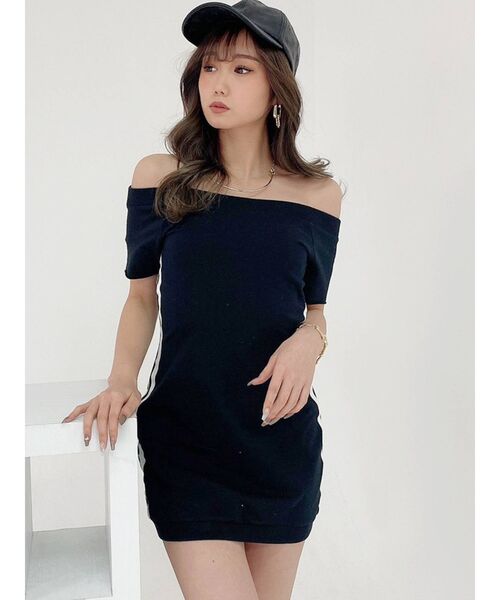 GYDA(ジェイダ)の「サイドラインオフショルタイトミニワンピース(ワンピース・レディース・グレー/ブラック・FREE)」の19枚目の写真