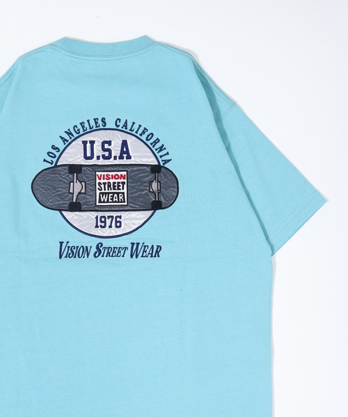 VISION STREET WEAR(ヴィジョンストリートウェア)の「【VISION STREET WEAR】刺繍 グラフィックプリントTシャツ(Tシャツ/カットソー・レディース・グレー系2/ライトグリーン系2/マスタード/ホワイト系2/ブルー/ライトグリーン系1/ホワイト系3/パープル系2/グレー系3/パープル系1/ホワイト系1/グレー系1/グレー系4/ライトグリーン系3/イエロー系1/ホワイト系4・LARGE/MEDIUM/X-LARGE)」の9枚目の写真