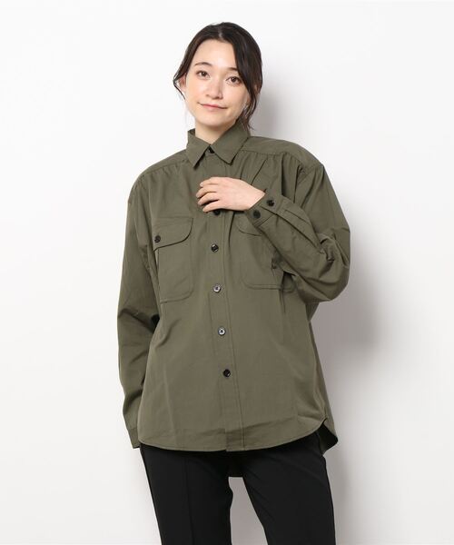 MONITALY(モニタリー)の「MONITALY | ワークシャツ WOMEN(シャツ/ブラウス・レディース・ベージュ/オリーブ・SMALL)」の5枚目の写真