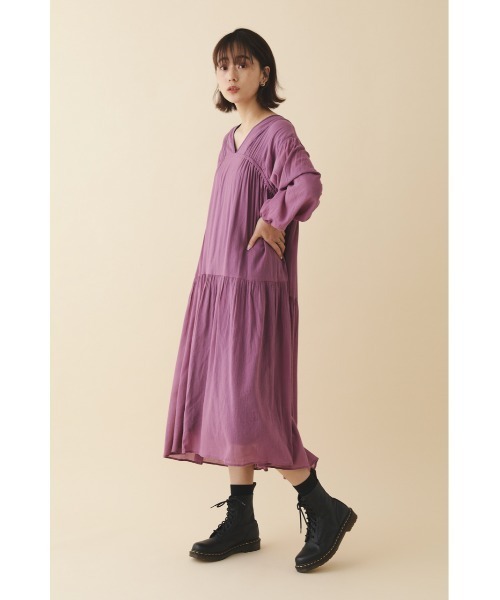 SHEL'TTER ORIGINAL（シェルターオリジナル）の「リラクシングボリュームドレス（ワンピース・レディース・パープル/ベージュ/ブラック・FREE）」の12枚目の写真
