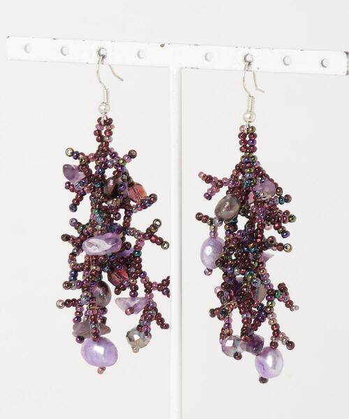 TIME WILL TELL WORKS（タイムウィルテルワークス）の「SOL EARRING（ピアス（両耳用）・レディース・ブルー/ターコイズブルー/ホワイト系その他/パープル/マルチ/シルバー・ONE SIZE）」の4枚目の写真