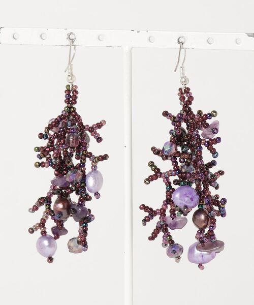 TIME WILL TELL WORKS（タイムウィルテルワークス）の「SOL EARRING（ピアス（両耳用）・レディース・ブルー/ターコイズブルー/ホワイト系その他/パープル/マルチ/シルバー・ONE SIZE）」の7枚目の写真