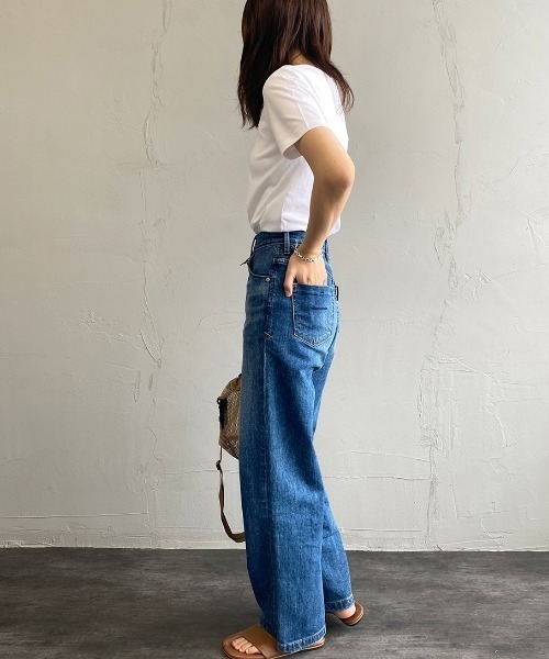 LACOSTE（ラコステ）の「[LACOSTE/ラコステ] ワンポイントロゴ ベーシッククルーネックTシャツ（Tシャツ/カットソー・レディース・ブラック/ネイビー/グレー/ホワイト・1/2/4/3/5/6）」の15枚目の写真