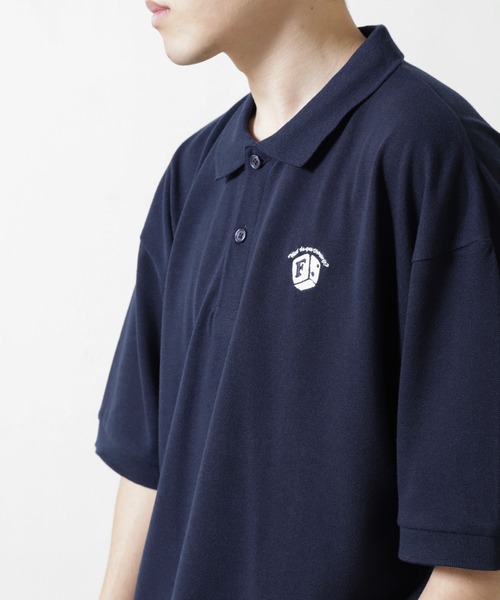 ZIP FIVE（ジップファイブ）の「【ZIP FIVE】UVカット 速乾 ワンポイントロゴ 刺繍 鹿の子 ビッグシルエット ポロシャツ（ポロシャツ・メンズ・ホワイト/ブラック/ネイビー/ブルー/グリーン/ワイン/チャコール/ブルー系/グレー系/グリーン系/ネイビー系1/ブラック系/ブラック×ホワイト/ブラック系1/ホワイト系/グリーン系1/ネイビー系/ブラック系2/ブラック系3/ブラック系4/ホワイト系1/ネイビー系2/ネイビー系3・MEDIUM/LARGE/X-LARGE）」の20枚目の写真