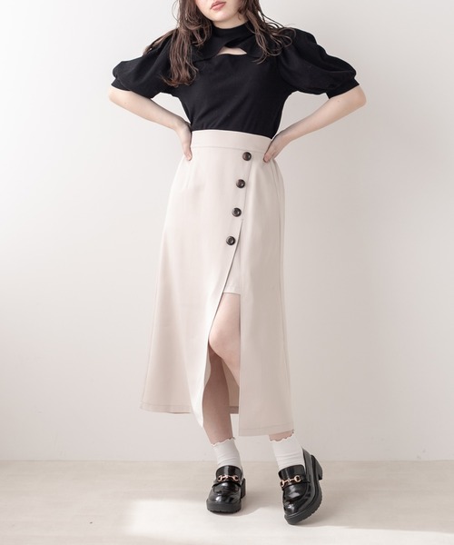 OLIVE des OLIVE(オリーブデオリーブ)の「ヘルシーデコルテ半袖トップス(Tシャツ/カットソー・レディース・オフホワイト/ブラック/アイボリー・FREE)」の22枚目の写真