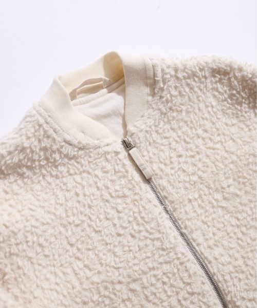 UNFIL（アンフィル）の「unfil アンフィル / wool-boa bomber jacket ウールボア ボンバージャケット オーバーサイズボアブルゾン / WWFL-UW132（ブルゾン・レディース・オフホワイト/チャコールグレー・1）」の11枚目の写真