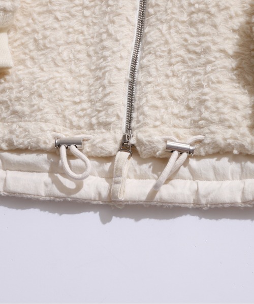 UNFIL（アンフィル）の「unfil アンフィル / wool-boa bomber jacket ウールボア ボンバージャケット オーバーサイズボアブルゾン / WWFL-UW132（ブルゾン・レディース・オフホワイト/チャコールグレー・1）」の13枚目の写真