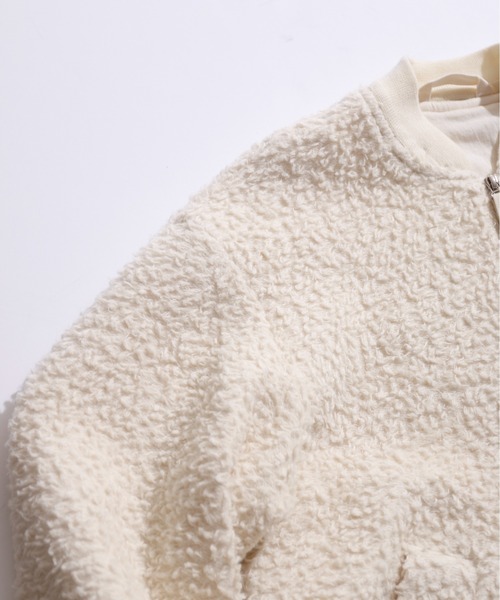 UNFIL（アンフィル）の「unfil アンフィル / wool-boa bomber jacket ウールボア ボンバージャケット オーバーサイズボアブルゾン / WWFL-UW132（ブルゾン・レディース・オフホワイト/チャコールグレー・1）」の17枚目の写真