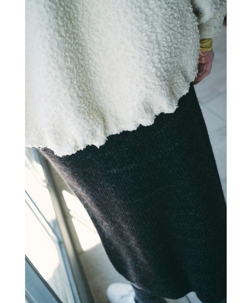 UNFIL（アンフィル）の「unfil アンフィル / wool-boa bomber jacket ウールボア ボンバージャケット オーバーサイズボアブルゾン / WWFL-UW132（ブルゾン・レディース・オフホワイト/チャコールグレー・1）」の8枚目の写真