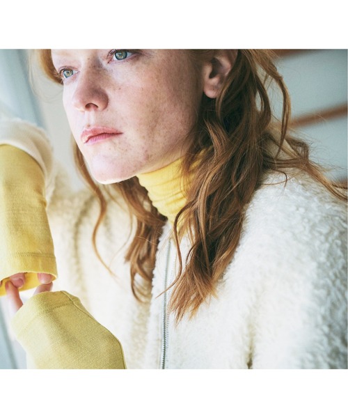 UNFIL（アンフィル）の「unfil アンフィル / wool-boa bomber jacket ウールボア ボンバージャケット オーバーサイズボアブルゾン / WWFL-UW132（ブルゾン・レディース・オフホワイト/チャコールグレー・1）」の5枚目の写真