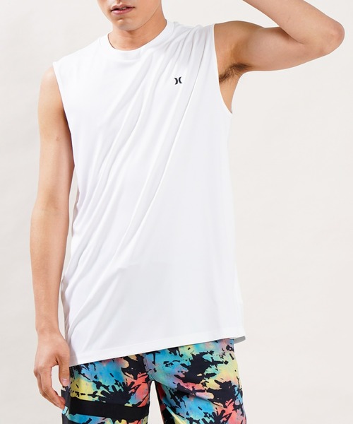 Hurley （ハーレー）の「【ムラサキスポーツ別注】Hurley/ハーレー 水陸両用 UVカット バックプリントタンクトップ/ラッシュガード MRG2200010（ラッシュガード・メンズ・ホワイト/ブラック・S/M/L）」の5枚目の写真