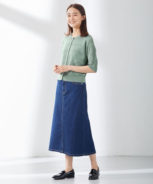 J.PRESS(ジェイプレス)の「【洗える・抗菌防臭】コットンアセテート レーシー カーディガン(カーディガン/ボレロ・レディース・ライトグリーン系/ベージュ系/ホワイト系・T13/T15)」の6枚目の写真
