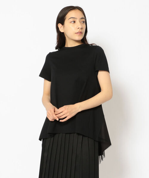 ADDICT NOIR(アディクトノアー)の「ADDICT NOIR/アディクト ノアー/Back Tulle Tops(Tシャツ/カットソー・レディース・ブラック/ホワイト・FREE)」の4枚目の写真