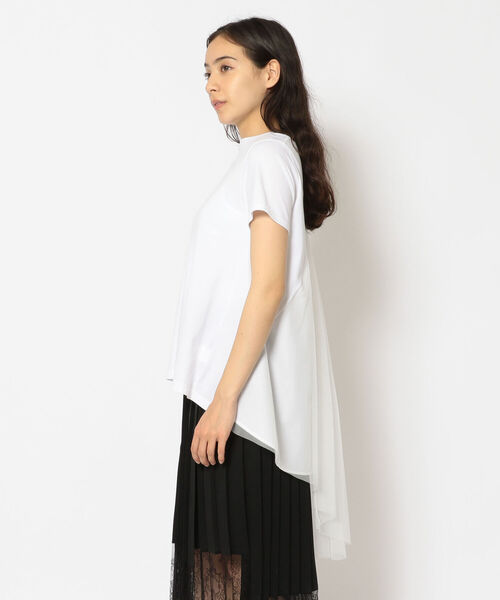 ADDICT NOIR(アディクトノアー)の「ADDICT NOIR/アディクト ノアー/Back Tulle Tops(Tシャツ/カットソー・レディース・ブラック/ホワイト・FREE)」の5枚目の写真
