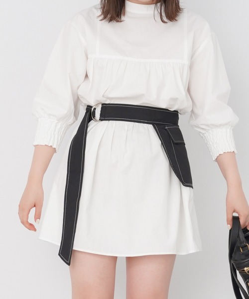 omom sot(オムオムソット)の「ポケット付き ティアードスカート omom sot(スカート・レディース・ホワイト/ブラック・M)」の11枚目の写真