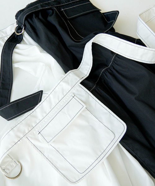 omom sot(オムオムソット)の「ポケット付き ティアードスカート omom sot(スカート・レディース・ホワイト/ブラック・M)」の6枚目の写真