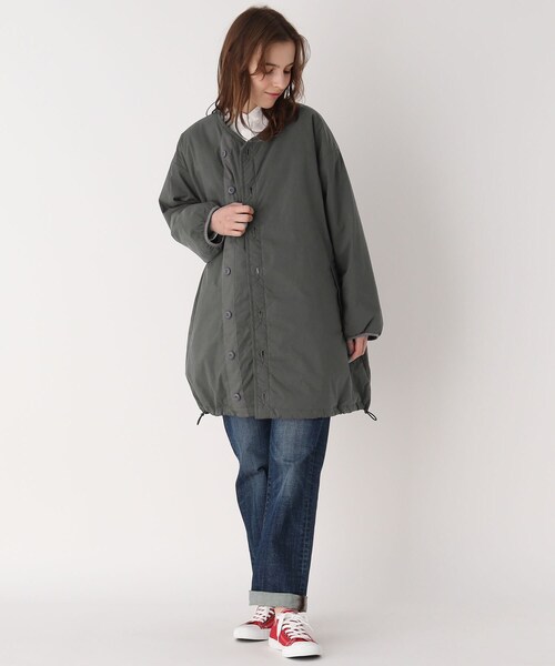 LAURA ASHLEY（ローラアシュレイ）の「機能性中綿ドロストコート（その他アウター・レディース・チャコールグレー/ベージュ/ネイビー・38）」の14枚目の写真