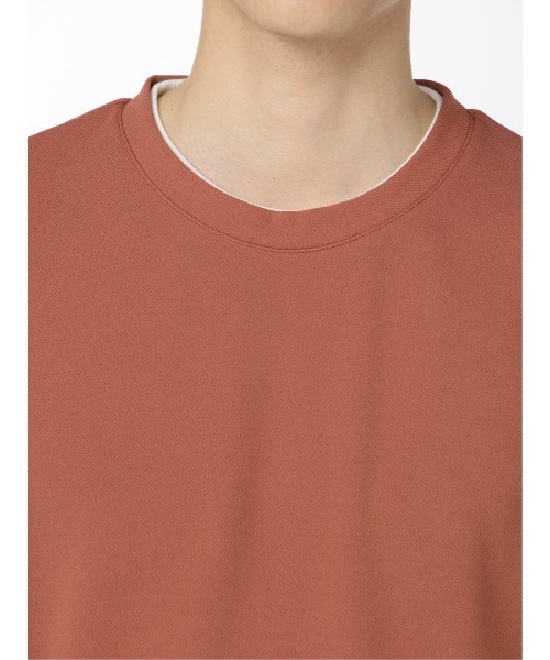 TAKA-Q（タカキュー）の「【ストレッチ】タカキュー 梨地ポンチ フェイクレイヤード クルー半袖Tシャツ（Tシャツ/カットソー・メンズ・ベージュ/ブラック/キャメル・MEDIUM/LARGE/X-LARGE）」の15枚目の写真