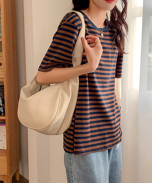 Bifrost(ビフレスト)の「半袖ボーダートップス(Tシャツ/カットソー・レディース・ブラック/グリーン/ブラウン・M/L)」の12枚目の写真