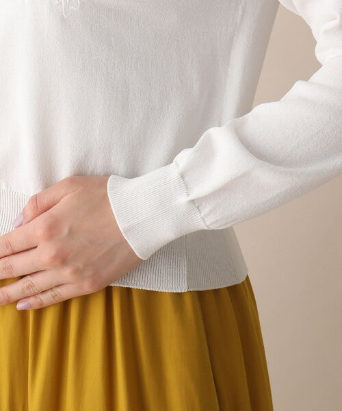 OPAQUE.CLIP(オペークドットクリップ)の「◆フラワーエンブロイダリーカーディガン(カーディガン/ボレロ・レディース・ホワイト系/ブラック/サンドベージュ・38)」の8枚目の写真