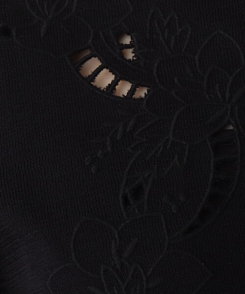OPAQUE.CLIP(オペークドットクリップ)の「◆フラワーエンブロイダリーカーディガン(カーディガン/ボレロ・レディース・ホワイト系/ブラック/サンドベージュ・38)」の10枚目の写真