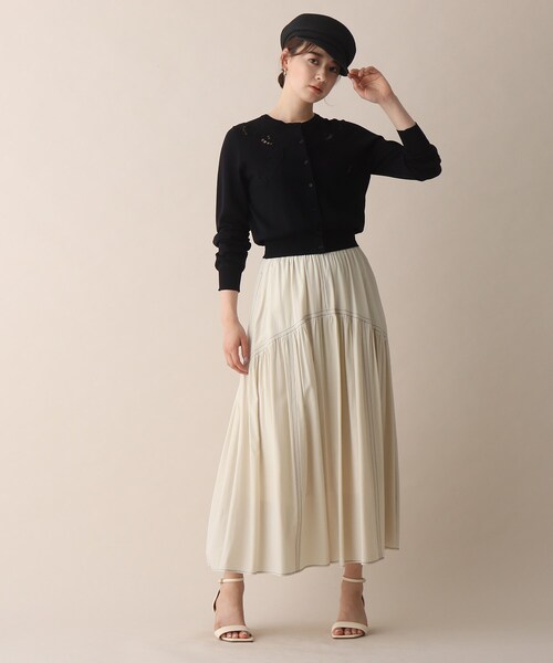 OPAQUE.CLIP(オペークドットクリップ)の「◆フラワーエンブロイダリーカーディガン(カーディガン/ボレロ・レディース・ホワイト系/ブラック/サンドベージュ・38)」の11枚目の写真