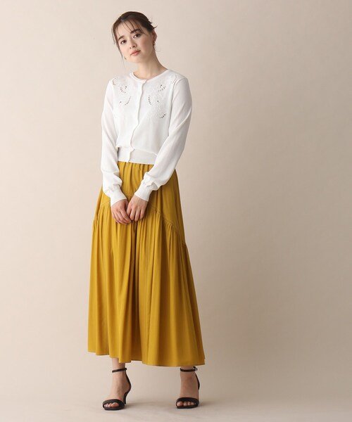 OPAQUE.CLIP(オペークドットクリップ)の「◆フラワーエンブロイダリーカーディガン(カーディガン/ボレロ・レディース・ホワイト系/ブラック/サンドベージュ・38)」の17枚目の写真