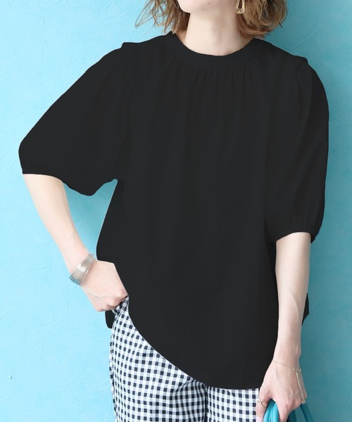 reca（レカ）の「前後2way五分袖ギャザーブラウス（シャツ/ブラウス・レディース・オフホワイト/ブラック/ピンク・MEDIUM/LARGE）」の19枚目の写真