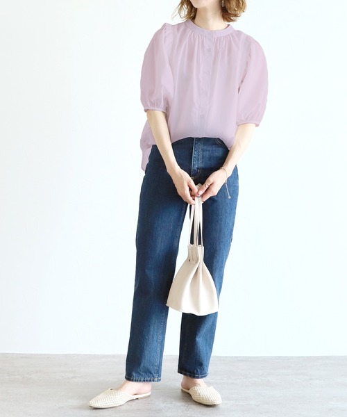 reca（レカ）の「前後2way五分袖ギャザーブラウス（シャツ/ブラウス・レディース・オフホワイト/ブラック/ピンク・MEDIUM/LARGE）」の10枚目の写真