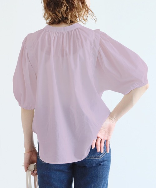 reca（レカ）の「前後2way五分袖ギャザーブラウス（シャツ/ブラウス・レディース・オフホワイト/ブラック/ピンク・MEDIUM/LARGE）」の5枚目の写真