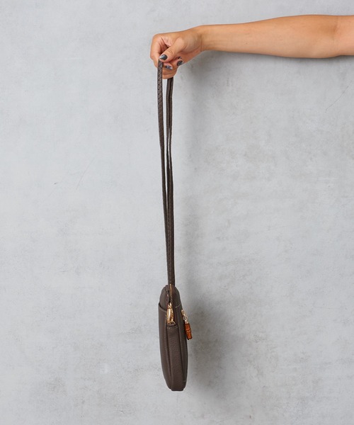 Pal collection（パルコレクション）の「バンブースマホポーチ（ショルダーバッグ・レディース・グレー/グリーン/アイボリー/ラベンダー・FREE）」の7枚目の写真