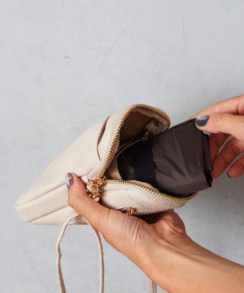 Pal collection（パルコレクション）の「バンブースマホポーチ（ショルダーバッグ・レディース・グレー/グリーン/アイボリー/ラベンダー・FREE）」の10枚目の写真