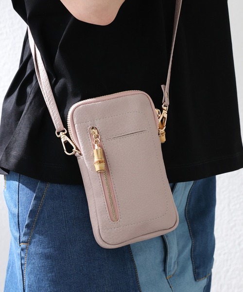 Pal collection（パルコレクション）の「バンブースマホポーチ（ショルダーバッグ・レディース・グレー/グリーン/アイボリー/ラベンダー・FREE）」の14枚目の写真