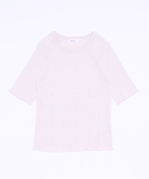 niko and...(ニコアンド)の「レトロボーダー5分袖プルオーバー(Tシャツ/カットソー・レディース・ライトブルー/ピンク/ライトグリーン/アイボリー/オレンジ/ナチュラル/ネイビー/グリーン/ブルー・MEDIUM/LARGE)」の3枚目の写真