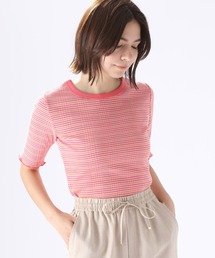niko and... | レトロボーダー5分袖プルオーバー(Tシャツ/カットソー)