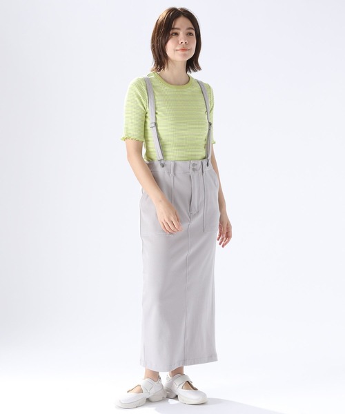 niko and... ボーダーTシャツ,ベスト,スカート niko and(ニコアンド)の「レトロボーダー5分袖プルオーバー