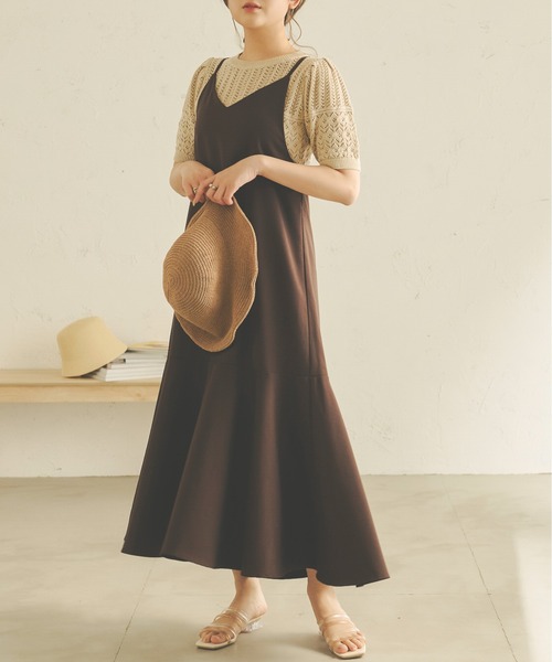 Ambre Neige（アンブルネージュ）の「透かし編みサマーニット／【WEB/EC限定商品】（Tシャツ/カットソー・レディース・オレンジ/アイボリー/ライトベージュ・FREE）」の7枚目の写真