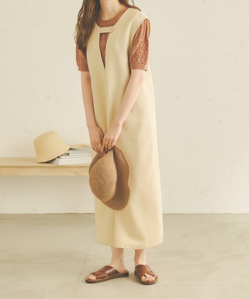 Ambre Neige（アンブルネージュ）の「透かし編みサマーニット／【WEB/EC限定商品】（Tシャツ/カットソー・レディース・オレンジ/アイボリー/ライトベージュ・FREE）」の12枚目の写真