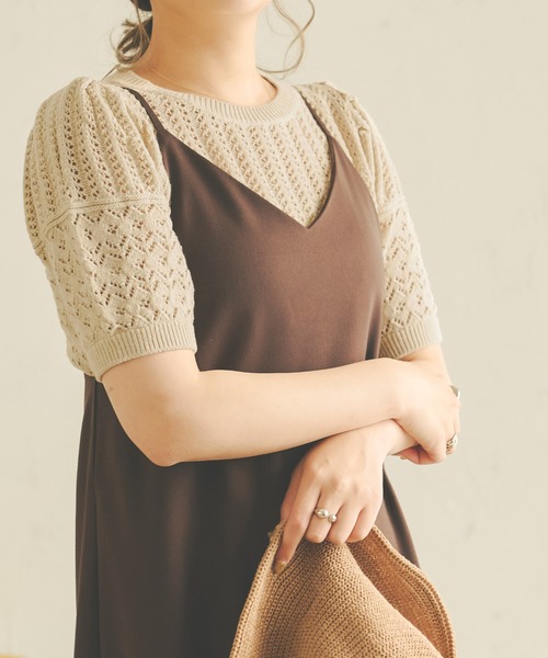 Ambre Neige（アンブルネージュ）の「透かし編みサマーニット／【WEB/EC限定商品】（Tシャツ/カットソー・レディース・オレンジ/アイボリー/ライトベージュ・FREE）」の20枚目の写真