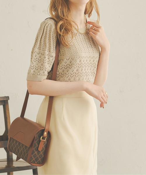 Ambre Neige（アンブルネージュ）の「透かし編みサマーニット
