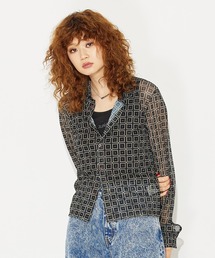 X-girl | RETRO PATTERN MESH SHIRTS/レトロ メッシュシャツ(シャツ/ブラウス)